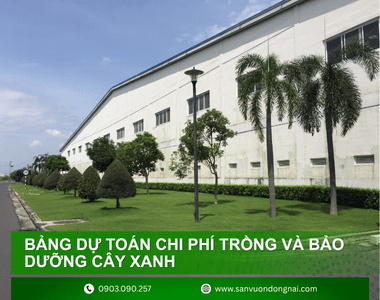 Bảng dự toán chi phí trồng và bảo dưỡng cây xanh