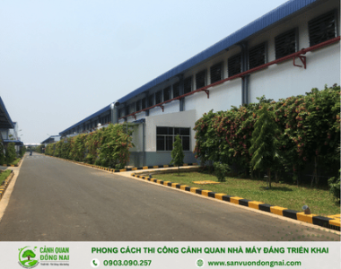 Phong cách thi công cảnh quan nhà máy đáng triển khai